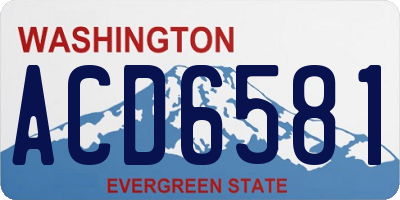 WA license plate ACD6581