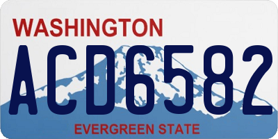 WA license plate ACD6582