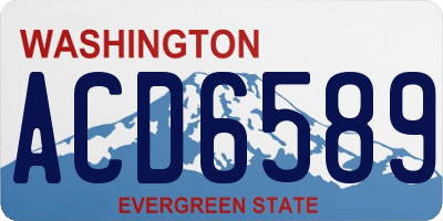 WA license plate ACD6589