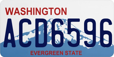 WA license plate ACD6596