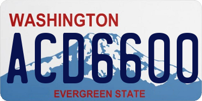 WA license plate ACD6600