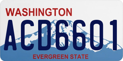 WA license plate ACD6601