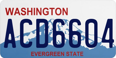 WA license plate ACD6604