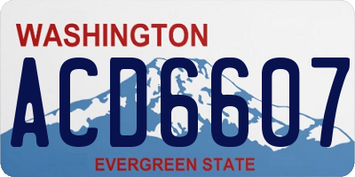 WA license plate ACD6607