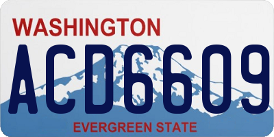 WA license plate ACD6609