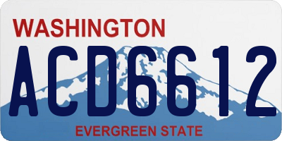 WA license plate ACD6612
