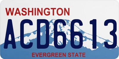 WA license plate ACD6613