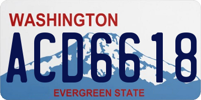 WA license plate ACD6618
