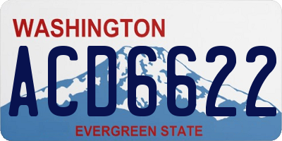 WA license plate ACD6622
