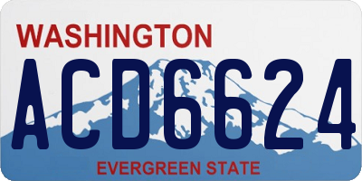 WA license plate ACD6624