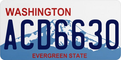 WA license plate ACD6630