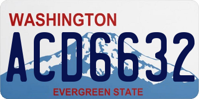 WA license plate ACD6632