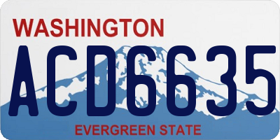 WA license plate ACD6635
