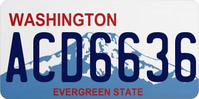 WA license plate ACD6636