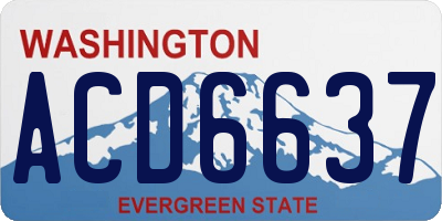 WA license plate ACD6637