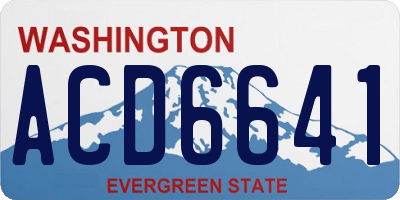 WA license plate ACD6641