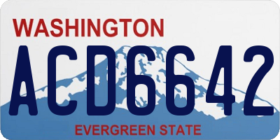 WA license plate ACD6642