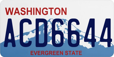 WA license plate ACD6644