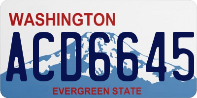 WA license plate ACD6645