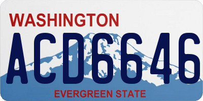 WA license plate ACD6646