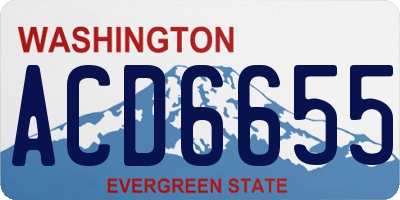 WA license plate ACD6655