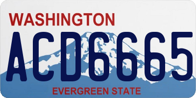 WA license plate ACD6665