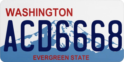 WA license plate ACD6668