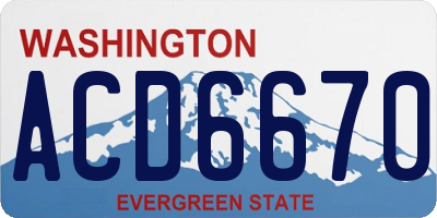 WA license plate ACD6670