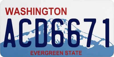 WA license plate ACD6671
