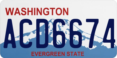 WA license plate ACD6674