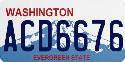 WA license plate ACD6676