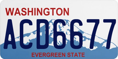 WA license plate ACD6677