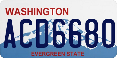 WA license plate ACD6680