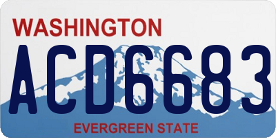 WA license plate ACD6683