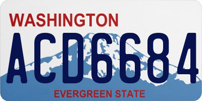WA license plate ACD6684