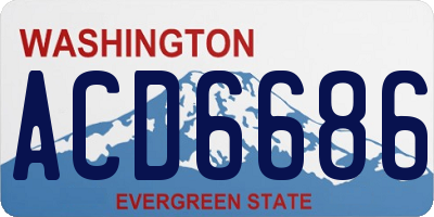 WA license plate ACD6686