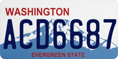 WA license plate ACD6687