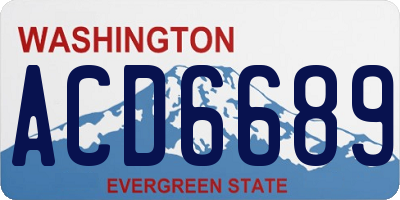 WA license plate ACD6689