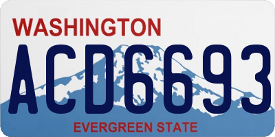 WA license plate ACD6693