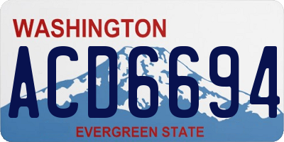 WA license plate ACD6694