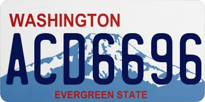 WA license plate ACD6696