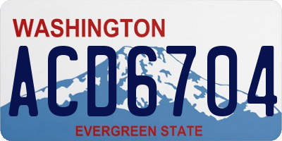WA license plate ACD6704