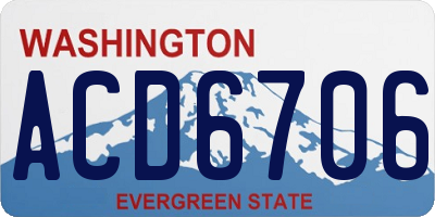 WA license plate ACD6706