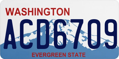 WA license plate ACD6709