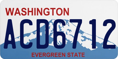 WA license plate ACD6712