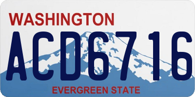 WA license plate ACD6716
