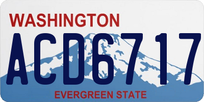WA license plate ACD6717