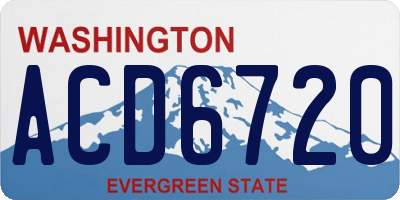 WA license plate ACD6720