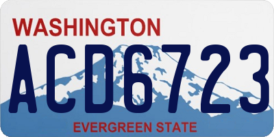 WA license plate ACD6723