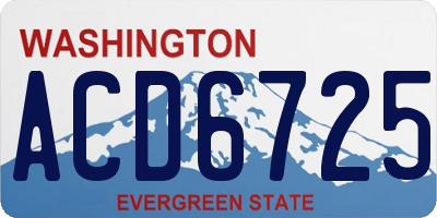 WA license plate ACD6725